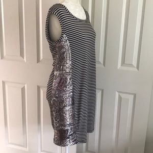 Alfani Striped Sequin Dress sz Small